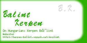 balint kerpen business card